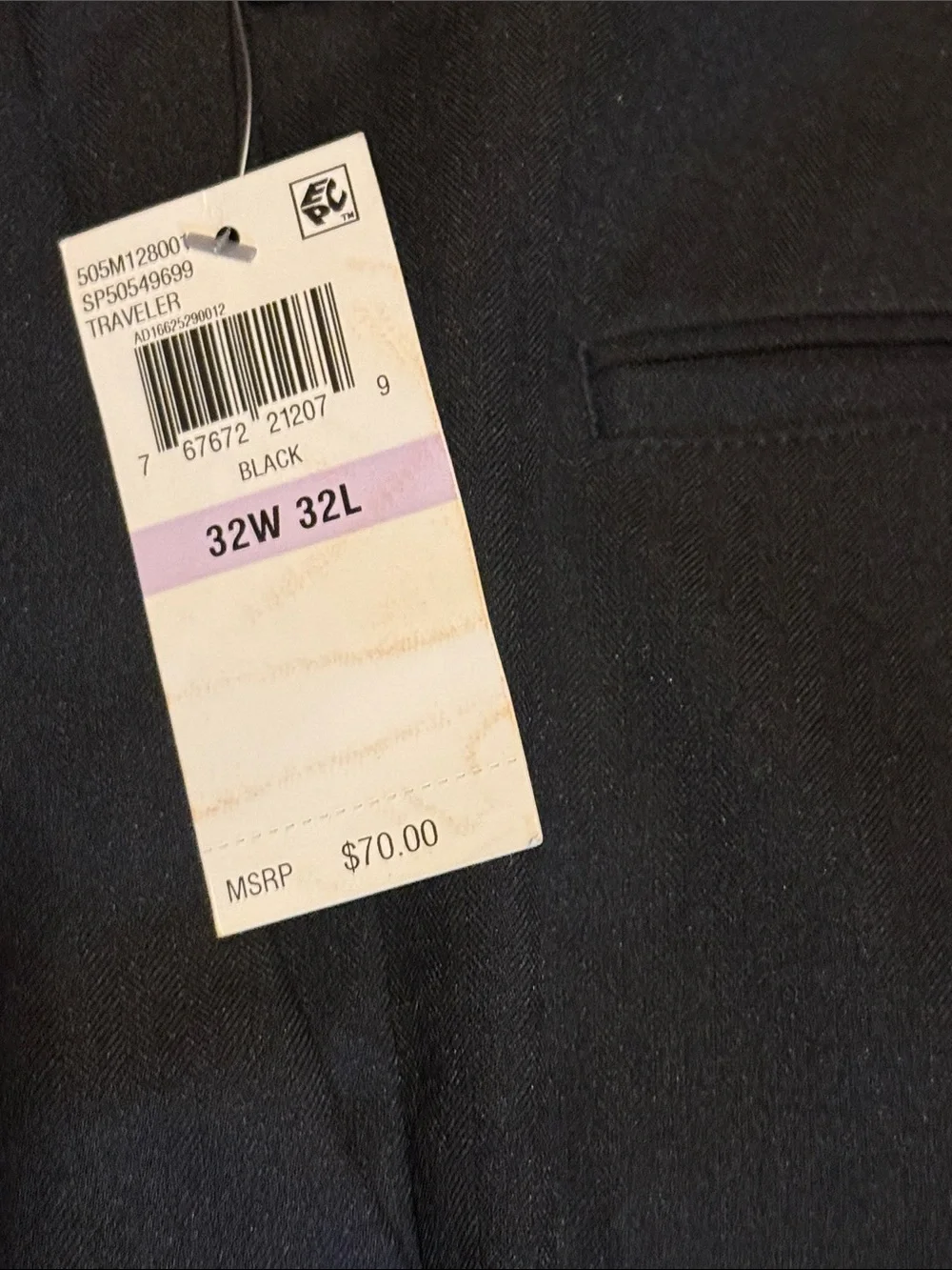 Van Heusen Black Slim Fit Non-Iron Traveler Dress Pants
